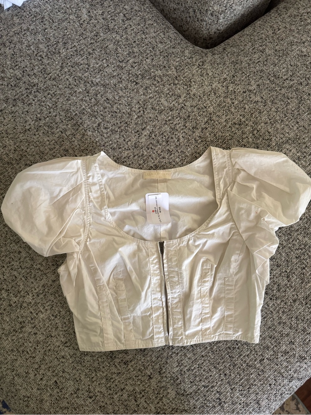 Ulla Johnson Zip Up Cropped Top